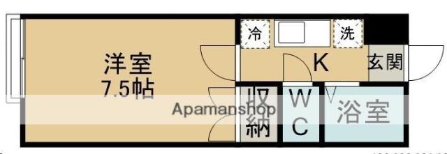 アタゴドミトリー八乙女2B棟(1K/2階)の間取り写真