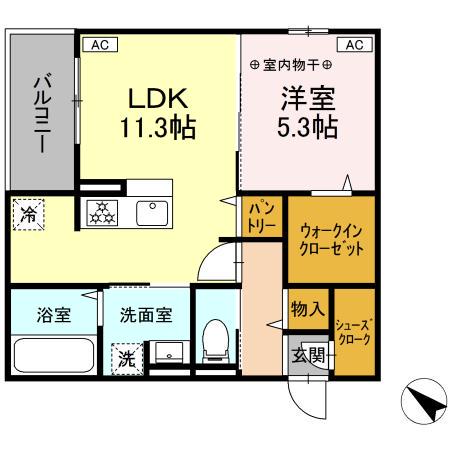 D-ROOM泉崎I(1LDK/3階)の間取り写真