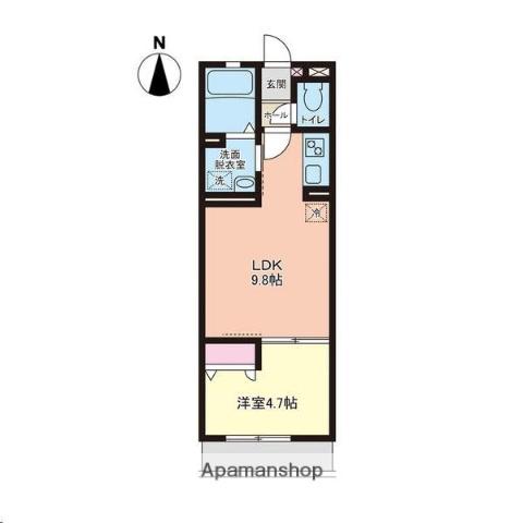エクラ萩野町(1LDK/1階)の間取り写真