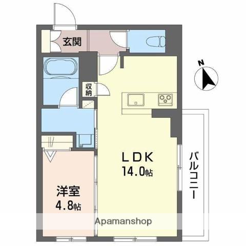 FORENA 西町(1LDK/1階)の間取り写真