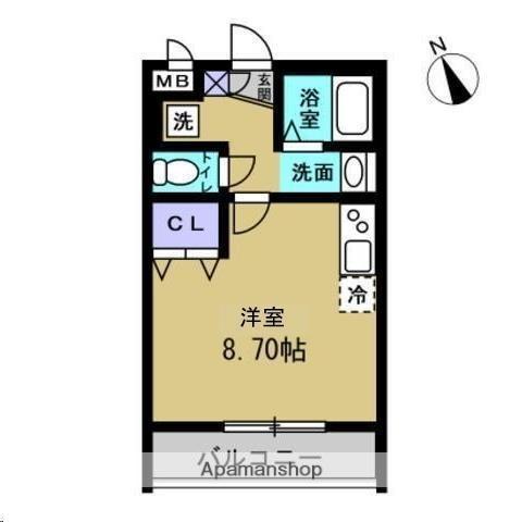 クオーレ福沢町(ワンルーム/1階)の間取り写真