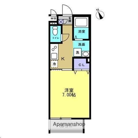 クオーレ福沢町(1K/1階)の間取り写真