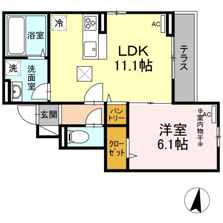 RESIDENCE NAGOMI(1LDK/1階)の間取り写真