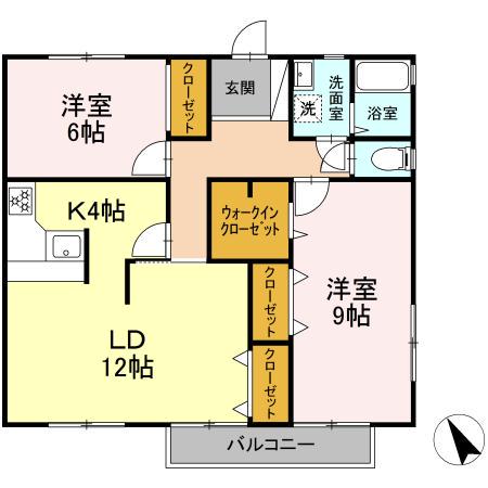 ヨーキーハウス(2LDK/2階)の間取り写真