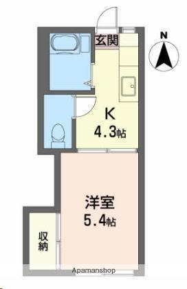 アイボリーハウスⅡ(1K/1階)の間取り写真