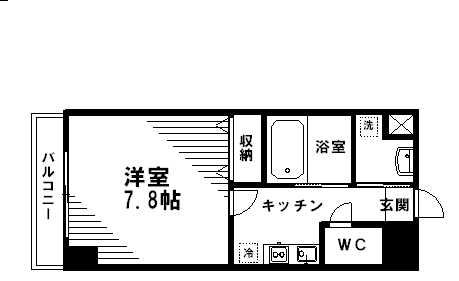 パークフラッツ本町(1K/10階)の間取り写真