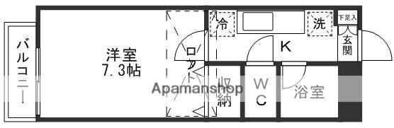 高秀館旭ヶ丘エリア(1K/2階)の間取り写真