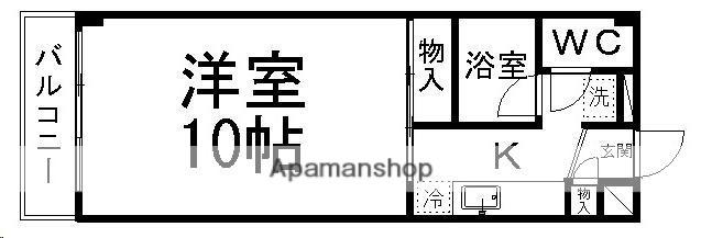 全健ハイム第1(1K/2階)の間取り写真