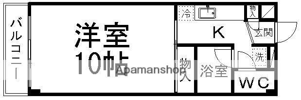 全健ハイム第1(1K/4階)の間取り写真