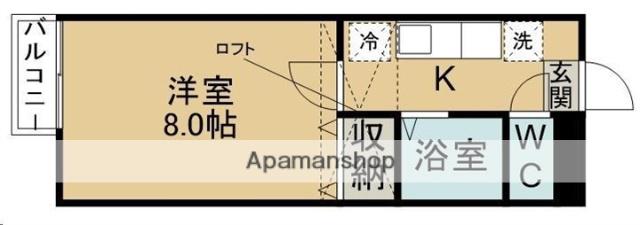 アクセスコート弐番館(1K/1階)の間取り写真