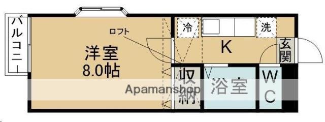 アクセスコート弐番館(1K/2階)の間取り写真