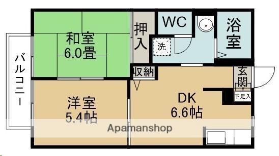 アルビオン・ハイム(2DK/2階)の間取り写真