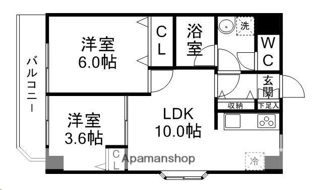 ミキマンション(2LDK/1階)の間取り写真