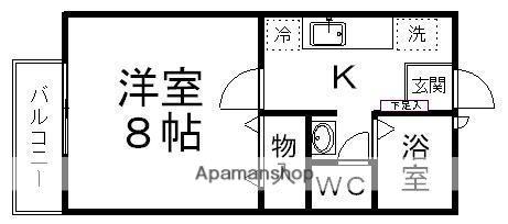コーポナナミ八幡(1K/2階)の間取り写真