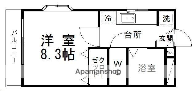 リヴィエール木町(1K/2階)の間取り写真