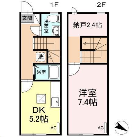 メゾネットＫ’(1SDK)の間取り写真
