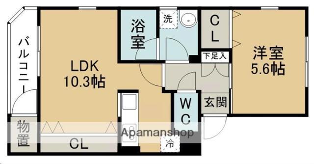 仙石線 福田町駅 徒歩10分 3階建 築27年(1LDK/2階)の間取り写真