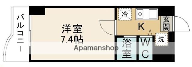 ランドマーク支倉(1K/4階)の間取り写真