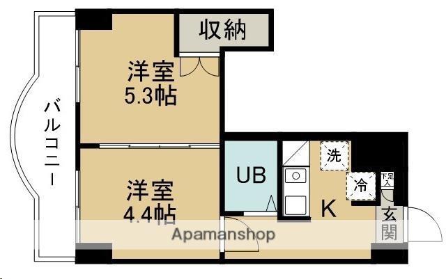 ランドマーク支倉(2K/9階)の間取り写真