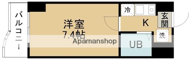 ランドマーク支倉(1K/3階)の間取り写真