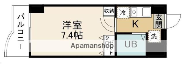 ランドマーク支倉(1K/10階)の間取り写真