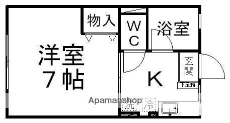 メゾン青葉A(1K/1階)の間取り写真