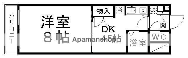 アルカンシェル(1DK/3階)の間取り写真