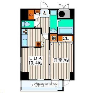 USビル(1LDK/9階)の間取り写真