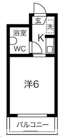 ベルシティ台原(1K/1階)の間取り写真