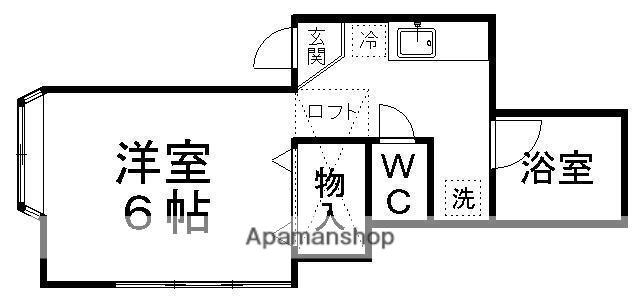 カーサ子平(1K/2階)の間取り写真