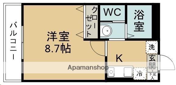 オーチャード国見(1K/4階)の間取り写真