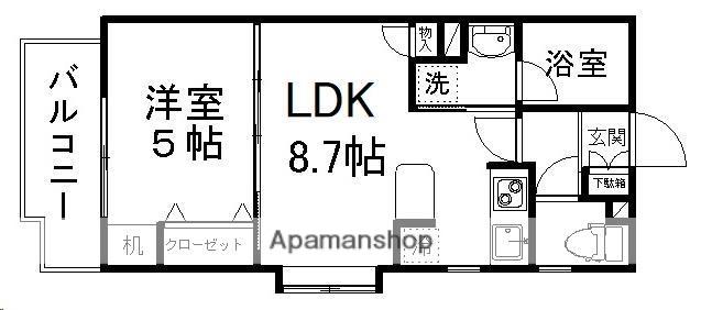 アーバンプラザ立町(1LDK/11階)の間取り写真