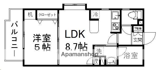 アーバンプラザ立町(1LDK/8階)の間取り写真