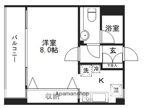 アーバンプラザ北四番丁(1K/8階)の間取り写真