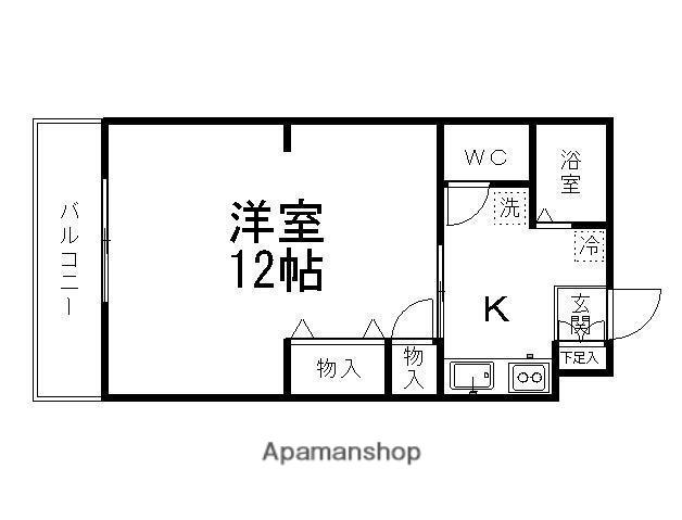 シェモア泉中央(1K/2階)の間取り写真