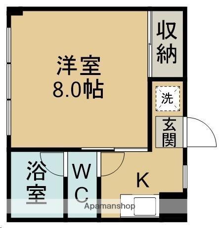 メゾンホワイト(1K/4階)の間取り写真