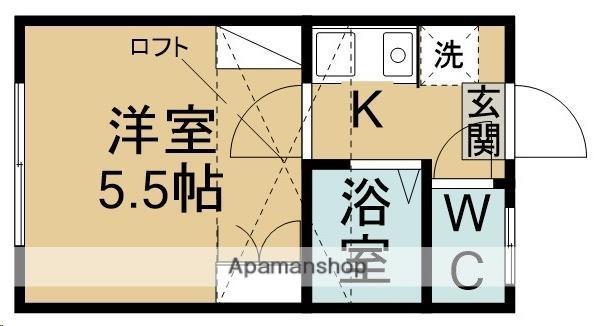 ブルーシャトー川内(1K/2階)の間取り写真