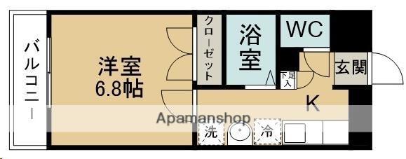 グランステージ国見(1K/3階)の間取り写真