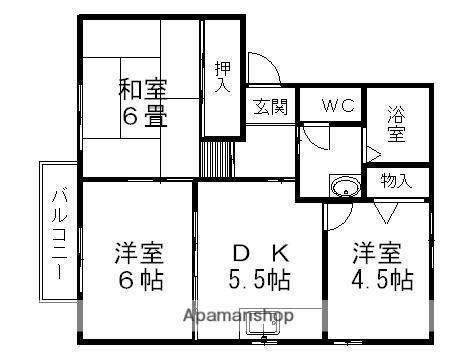 ラルジュ・フォーレB(3DK/2階)の間取り写真
