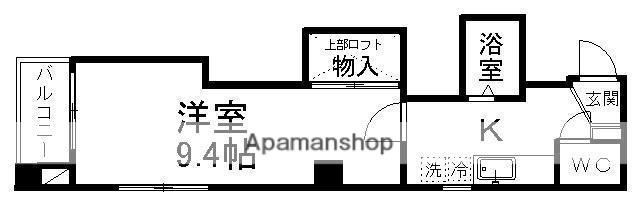梅屋ビル(1K/6階)の間取り写真