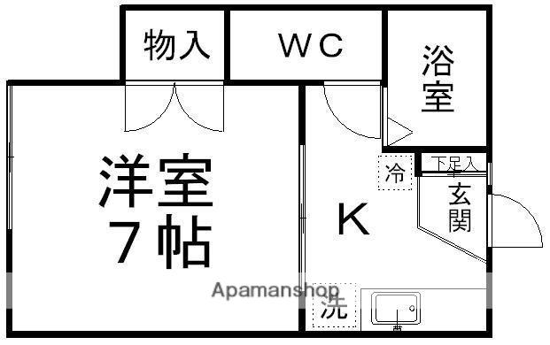 コーポグリーンヒルズ(1K/2階)の間取り写真
