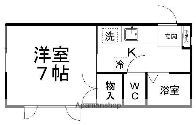 コーポグリーンヒルズ(1K/2階)の間取り写真