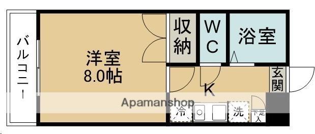 青葉山ハイツ(1K/3階)の間取り写真