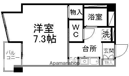 バーシティハウス柏木(1K/6階)の間取り写真