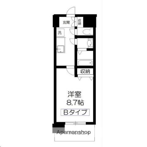 アーバンフラッツ長町(1K/9階)の間取り写真