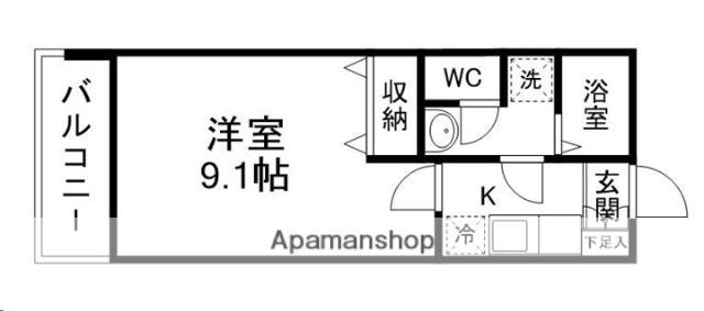 リビングステージ広瀬川(1K/5階)の間取り写真