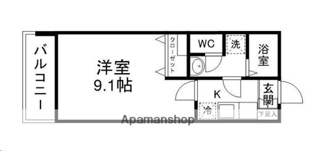 リビングステージ広瀬川(1K/6階)の間取り写真