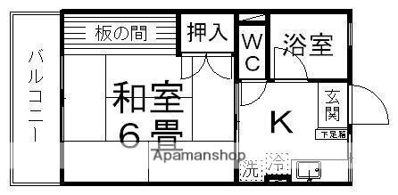 メゾン青葉B(1K/2階)の間取り写真