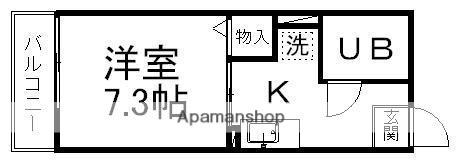 メゾン青葉B(1K/2階)の間取り写真