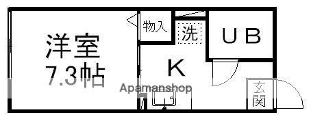 メゾン青葉B(1K/1階)の間取り写真